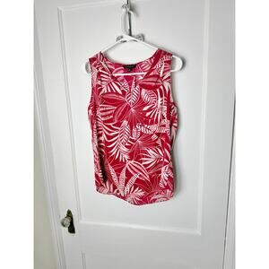 Banana Republic Red and White Tropical Blouse